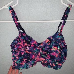 Unlined, floral bralette